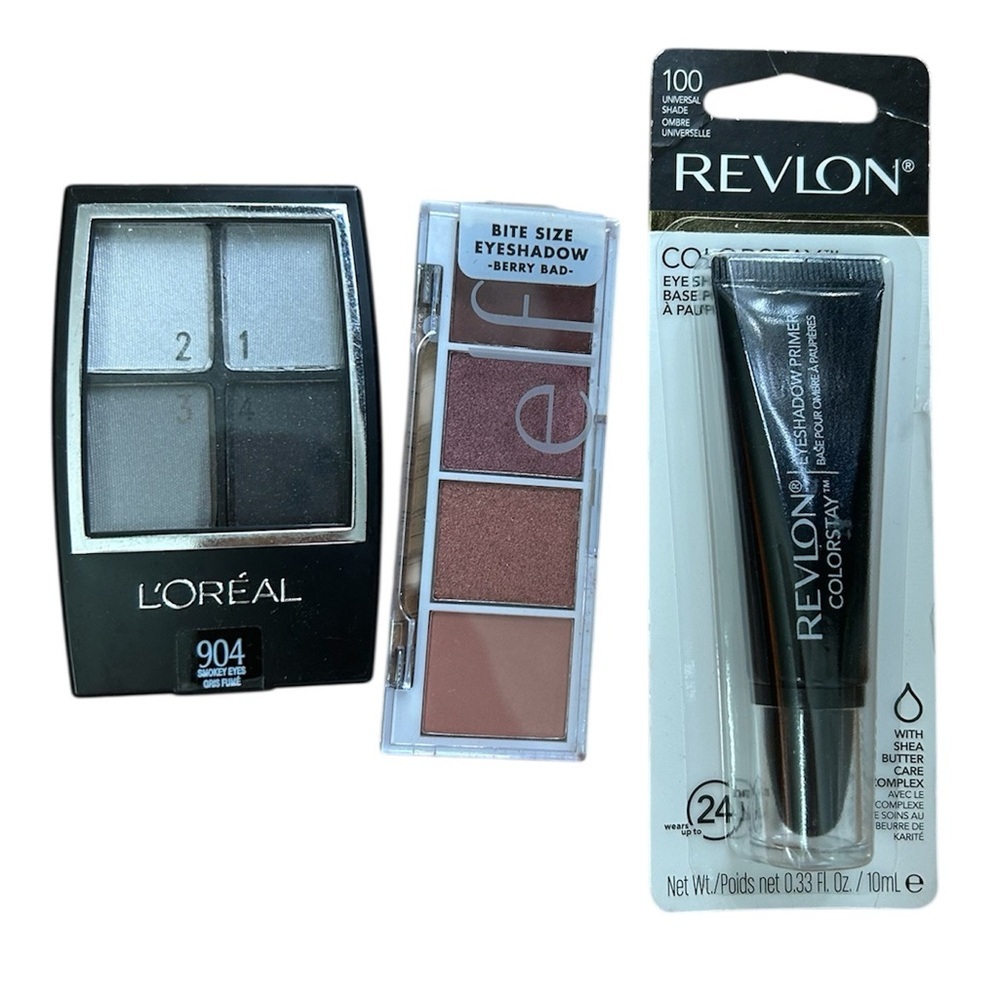 L'Oréal Smokey Eye Shadow. Elf Berry Bad Eye Shadow. Revlon Eye Primer Bundle
